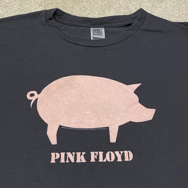 Pink Floyd Band T Shirt Men Medium Adult Black Pig Farm Vintage Retro Faded USA