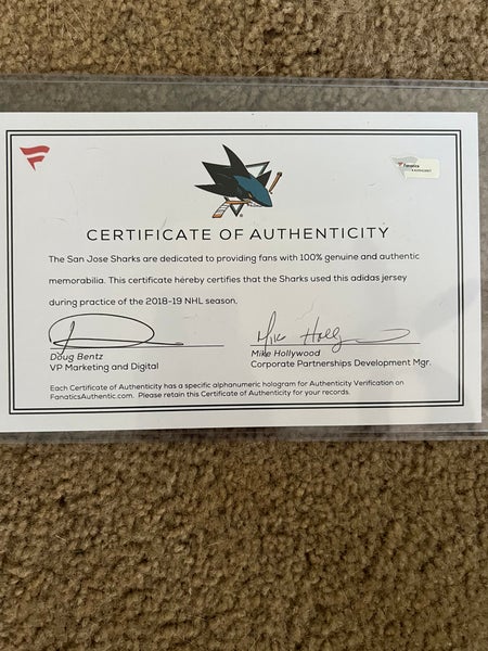 San Jose Sharks Practice-Used Black Adidas Jersey from the 2018-19 NHL  Season - Size 56