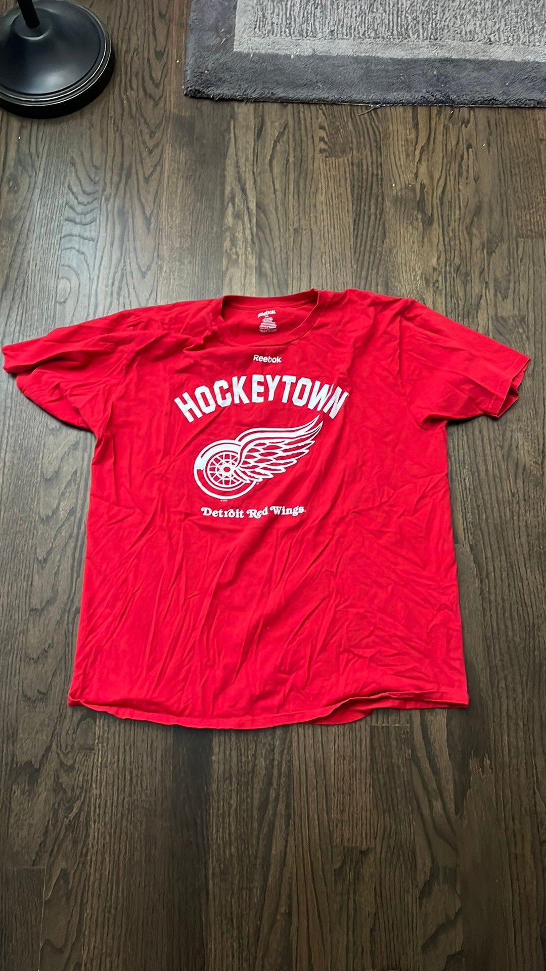 Reebok, Shirts, Detroit Redwings Hockey Hoodie Reebok Mens Large Gray  Long Sleeve Pocket