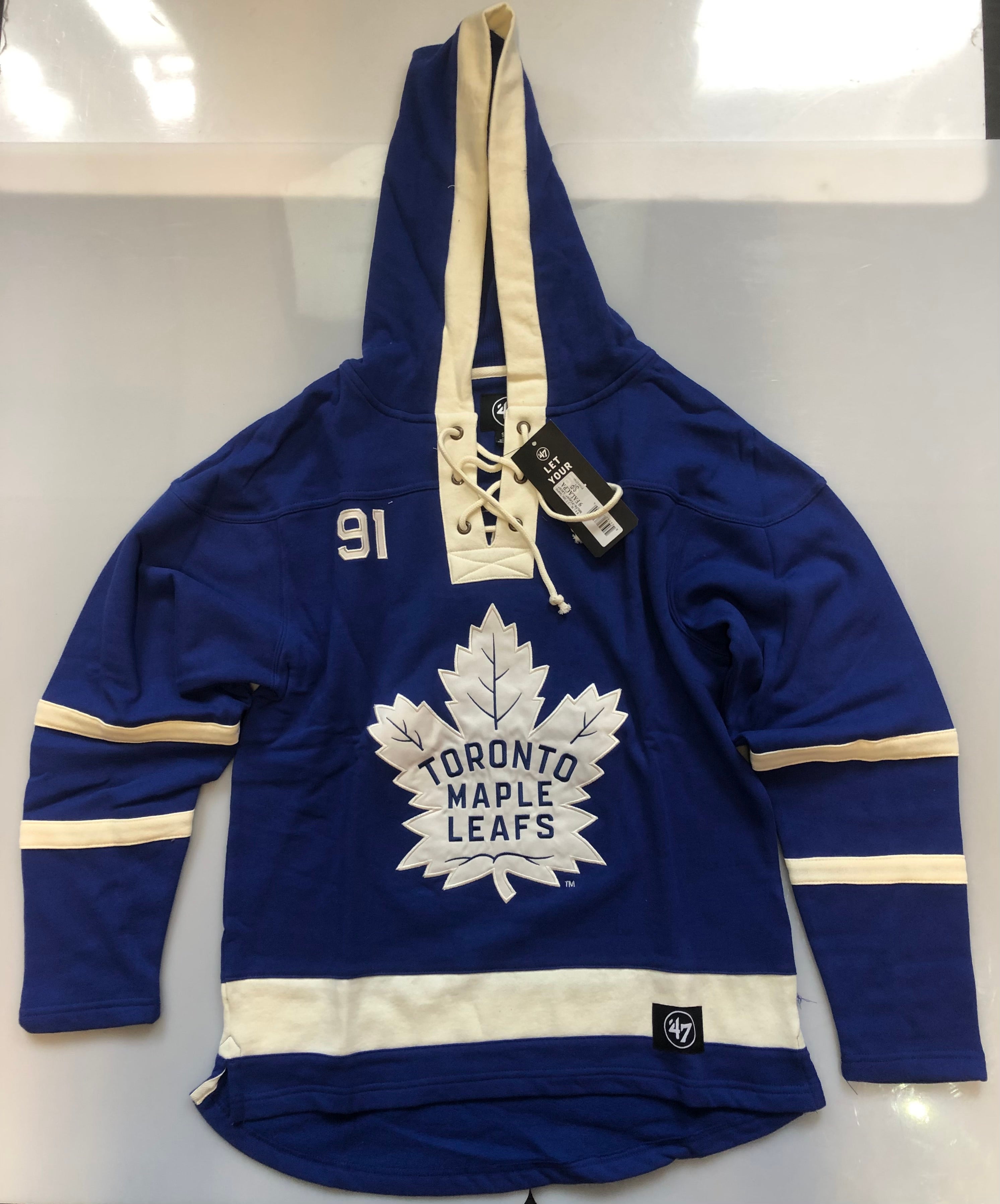 Toronto Maple Leafs '47 Superior Lacer Pullover Hoodie - Navy/Cream