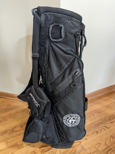 NICE Titleist Ultralight Stand Carry Golf Bag Black w/ Rain Hood Dual Strap 3-Way Top Custom