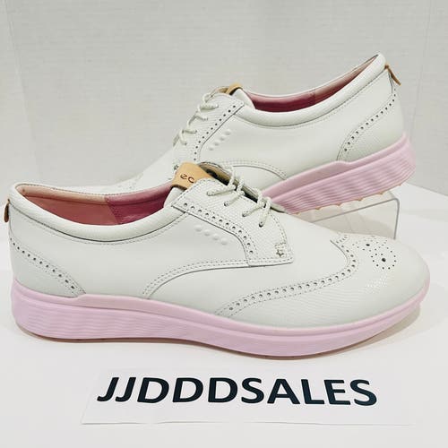 ECCO Women's S-Classic Hydromax Golf Shoe Size 11 Color White/Lt Pink.