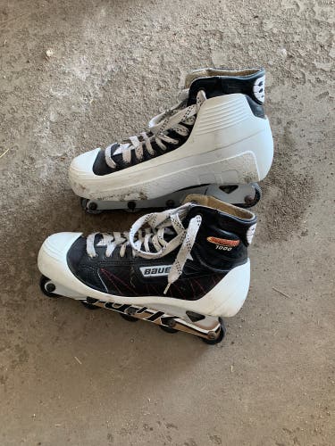ROLLER: Used Bauer Pro Stock Size 8 Reactor 1000 Hockey Goalie Skates