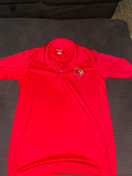 Louisville Cardinals Red Collared Short Sleeve Shirt