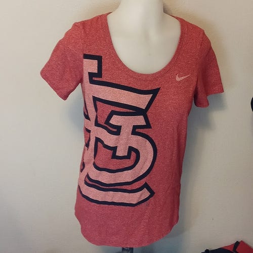 ST.LOUIS CARDINALS BASEBALL T-SHIRT WOMENS S THE NIKE TEE ATHLETIC FIT LIKE NEW