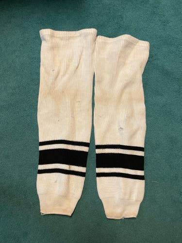 White Used Large Athletic Knit  Socks