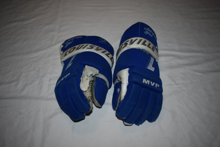 Louisville Slugger MVP Leather Palm Hockey Gloves, Blue, 12 Inches