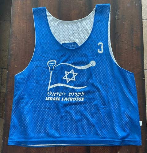 Blue Adult Men's Used X Large Lacrosse Jersey | Team Israel
