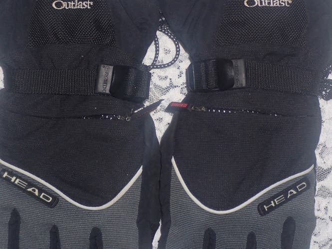 HEAD Large Black Outlast Hipora GoreTex Snow Ski/Snowboard Gloves PRE OWNED