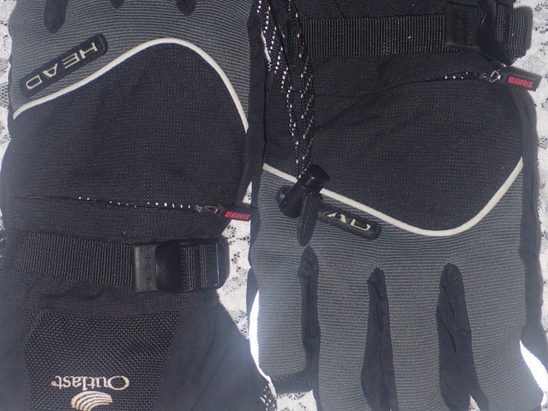 HEAD Large Black Outlast Hipora GoreTex Snow Ski/Snowboard Gloves PRE OWNED