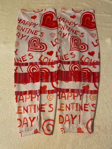 Valentine’s Day Themed Adult Edge Style Hockey Socks, Size Adult 31"