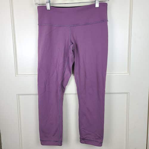 Lululemon Wunder Under HR Crop 22'' Yoga Pant Black Purple Reversible Leggings 6
