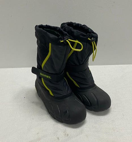 Sorel Flurry Black Insulated Waterproof Snow Boots US Women's 7 EU 39 EXCELLENT