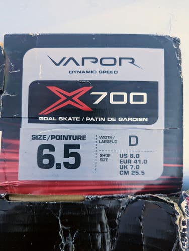 Used Bauer Vapor X700 Hockey Goalie Skates Regular Width Size 6.5