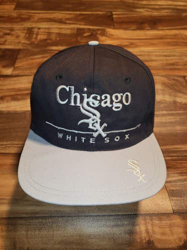 Vintage Rare Chicago White Sox MLB Baseball Sports Black Hat Cap Vtg Snapback