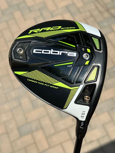 Men's Used Cobra Right Handed RADSPEED 10.5 Driver w/ HZRDUS Blue 6.5 (Extra Stiff Flex) 60 gram