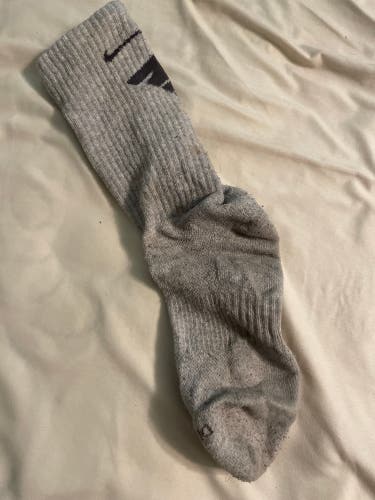 Gray Used Large Nike Sock