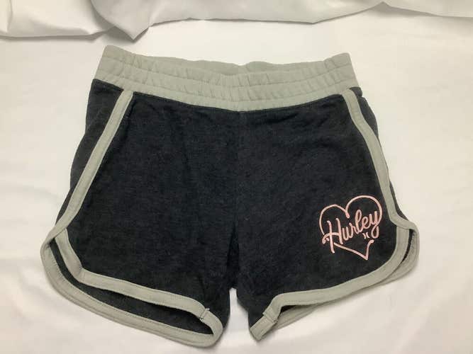 Hurley Girls Gray Shorts Size Small Pink Heart Logo Only Worn Once Box B