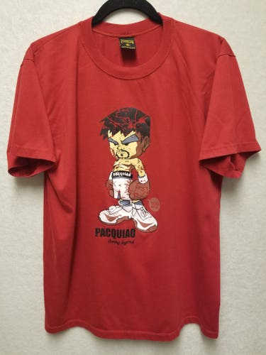 Rare Vintage Manny Pacquiao "Living Legend" Size US L Large Red Graphic T Shirt