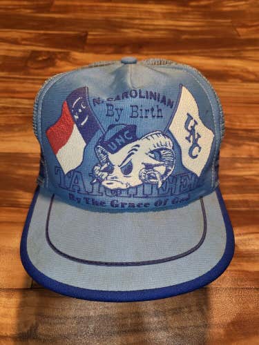 Vintage RARE North Carolina UNC Tarheels 2 Stripe Sport Hat Snapback Made In USA