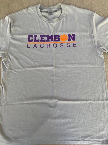 Clemson Lacrosse Gray Short Sleeve Fanwear Shirt - Large