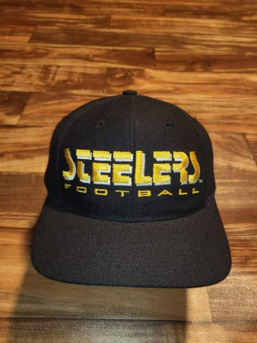 Vintage Rare Pittsburgh Steelers NFL Sports Black Dome Sports Hat Vtg Snapback