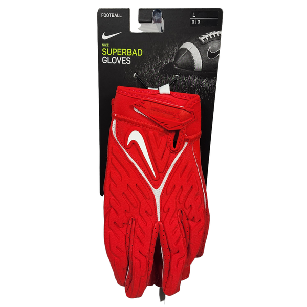 Nike Men's Unisex Size L Red Superbad Football Gloves
