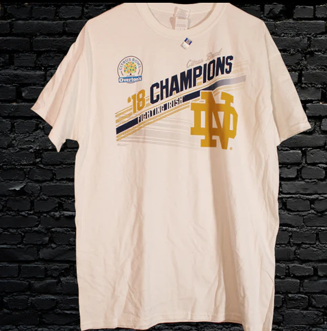 NOTRE DAME FIGHTING IRISH 2018 CITRUS BOWL CHAMPIONS T-SHIRT SIZE ADULT LARGE