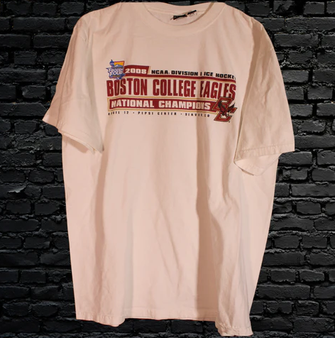 Boston College 2008 Frozen Four Finals NCAA Hockey D1 T-Shirt Size Adult XL Boston College 2008