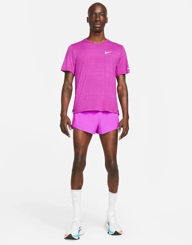 Nike AeroSwift Men's 2" Running Shorts Purple/Bright Crimson Size  L CJ7837-552
