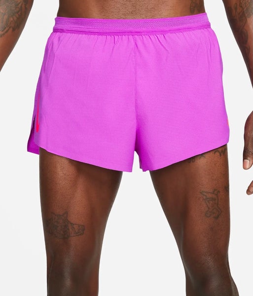 Nike AeroSwift Men's 2 Running Shorts Purple/Bright Crimson Size