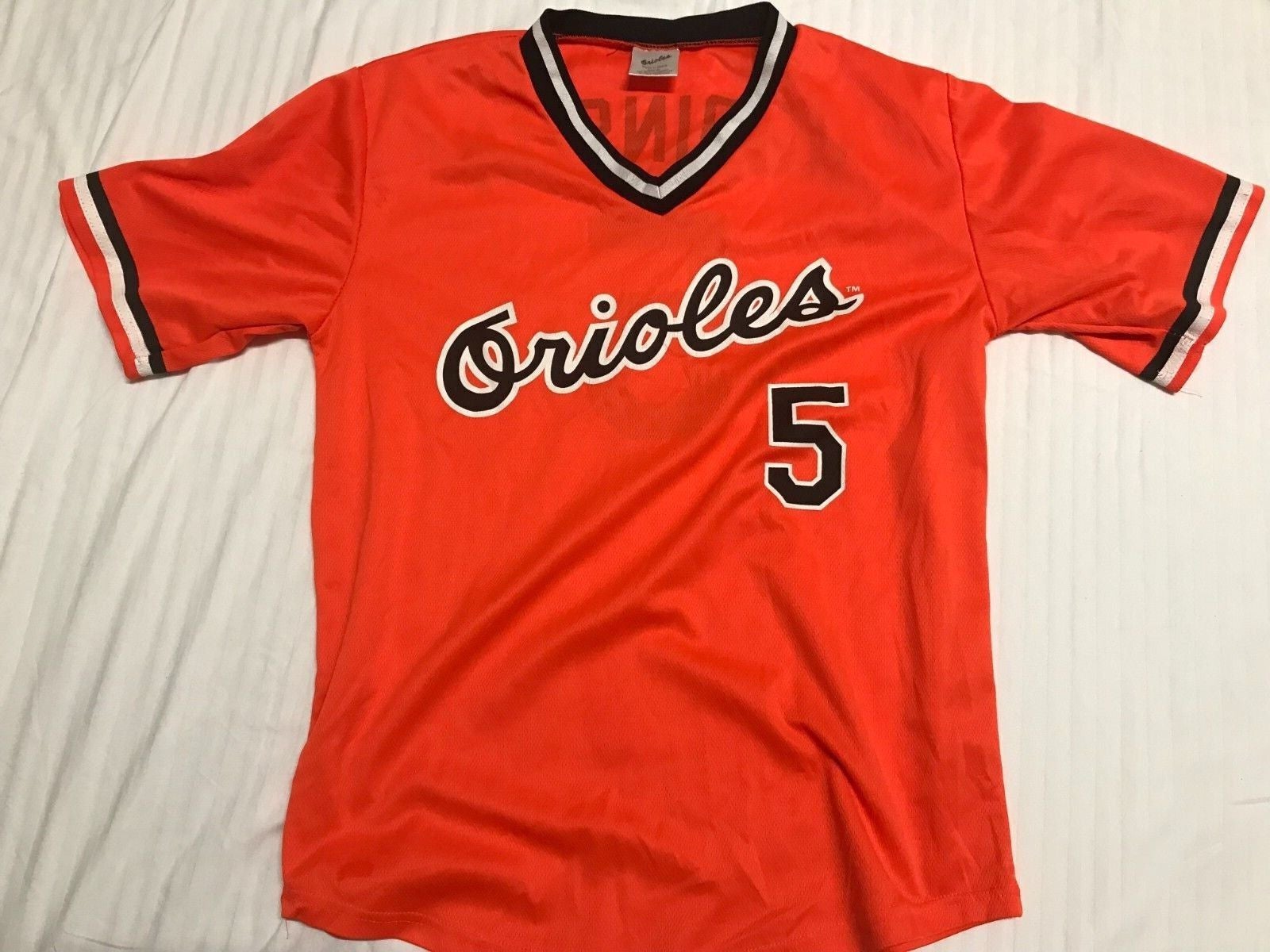 Brooks Robinson Men's Baltimore Orioles Throwback Jersey - Orange Authentic
