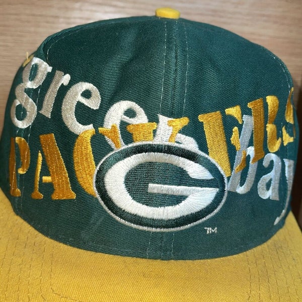 Vintage Logo 7 Green Bay Packers NFL Plain Logo Snapback Hat Cap Green  Yellow | SidelineSwap