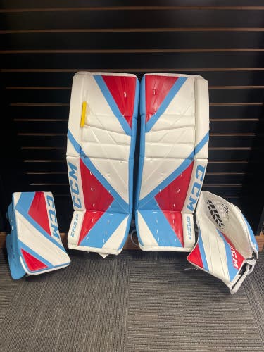 CCM EFLEX5 Full Goalie Set Sr 33”+1 (White/Red/Blue)