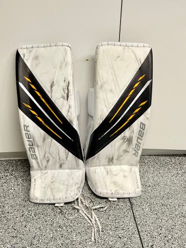 Used Medium (+1/2 Extra Thigh rise) " Bauer Hyperlite Goalie Leg Pads