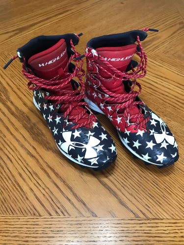 Molded Cleats High Top Highlight. Red, white, blue stars