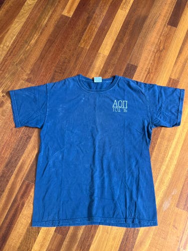 Alpha Omicron Pi AOPI Sorority T Shirt TCU 2016 Size L ComfortColors