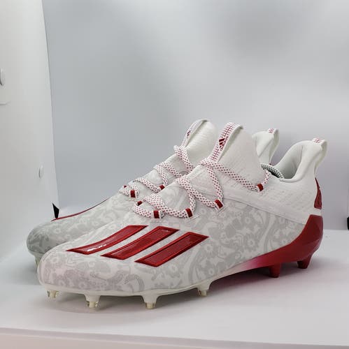Adidas Adizero Reign Young King Football Cleats FU6708 Floral RED Men's sz 8