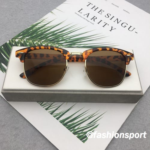 Classic Half Frame Retro Sunglasses 100% UV Protection Stylish Design