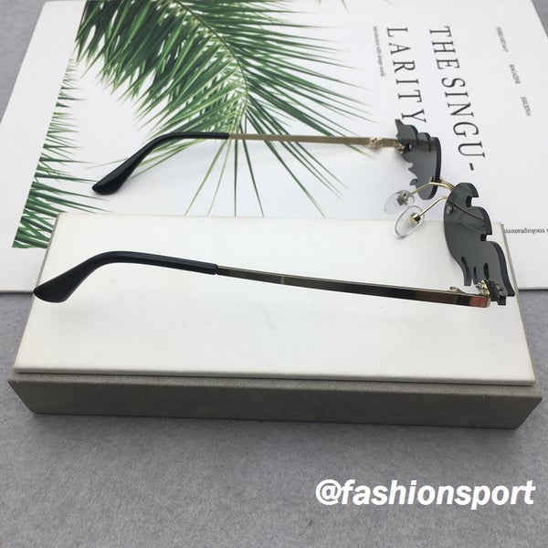 Fashion Frameless 90s Glasses Trendy Y2K Vintage Party Sunglasses
