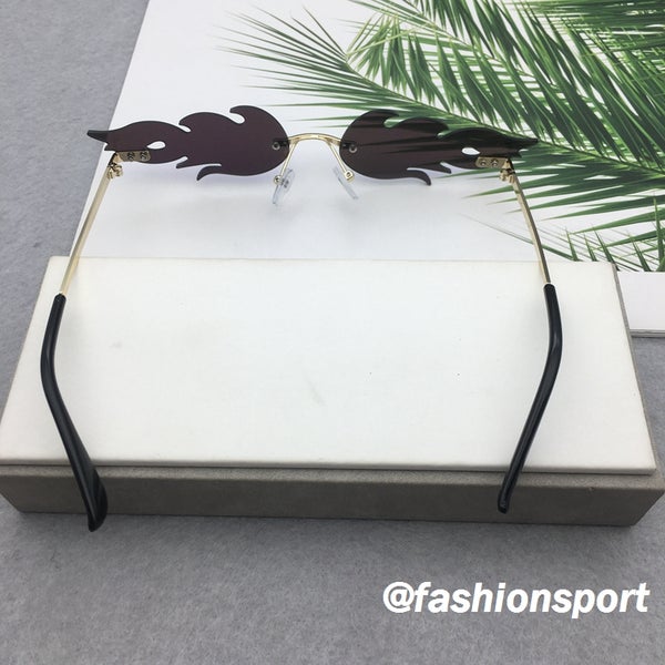 Fashion Frameless 90s Glasses Trendy Y2K Vintage Party Sunglasses