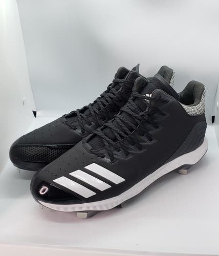 Adidas Icon Bounce Mid Metal Baseball Cleats Men's Size 14 Black CG5179