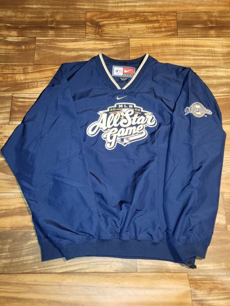 Vintage RARE 2002 Milwaukee Brewers All Star Game Nike Center Check  Pullover XL