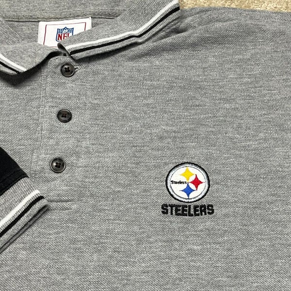 Pittsburgh Steelers Shirt Men Large Adult Polo Collared Reebok NFL Football  VTG