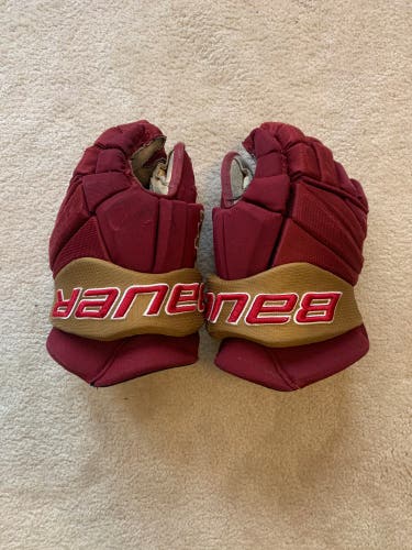 Bauer Vapor Used Pro Team Gloves 14” Maroon/Gold