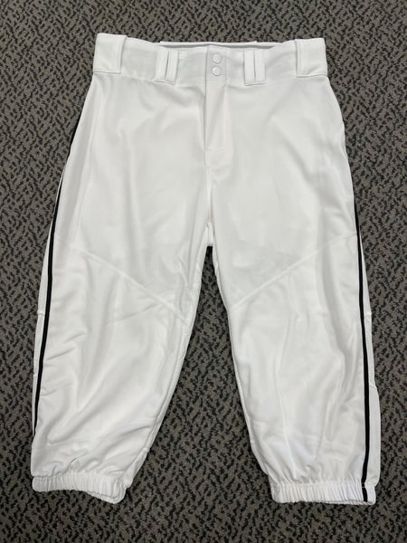 Alleson Adult Medium Knicker style White W/black braid baseball pants
