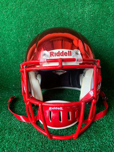 Adult Medium - Riddell Speed Football Helmet - Red Chrome
