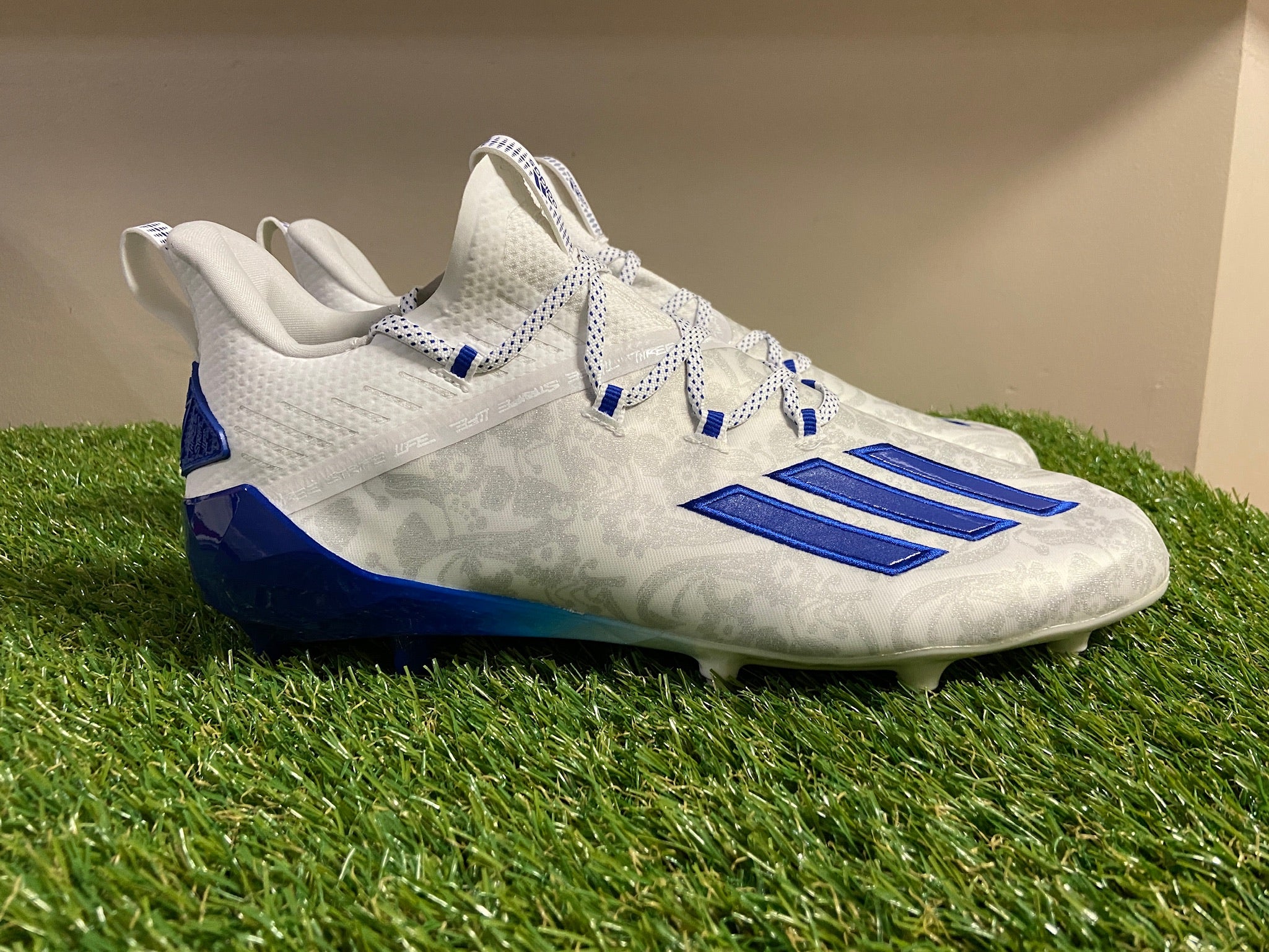 Adidas Adizero Reign Young King Floral Blue Football Cleats 