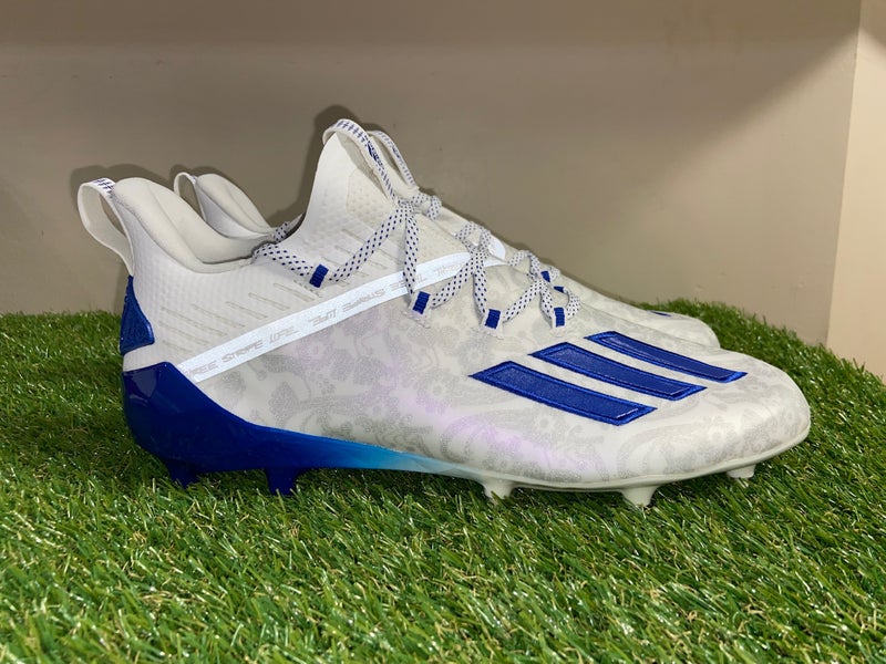 Adidas Adizero Reign Young King Floral Blue Football Cleats FU6707 Mens Size 8.5