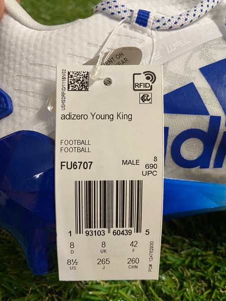 Adidas Adizero Reign Young King Floral Blue Football Cleats FU6707 Mens Size 8.5